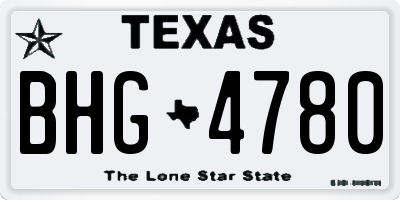 TX license plate BHG4780