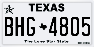 TX license plate BHG4805
