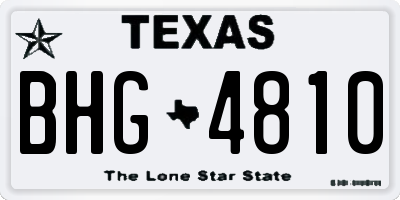 TX license plate BHG4810