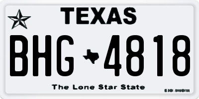 TX license plate BHG4818