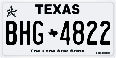 TX license plate BHG4822