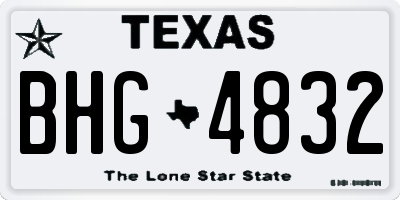 TX license plate BHG4832