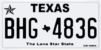 TX license plate BHG4836