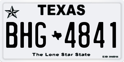 TX license plate BHG4841
