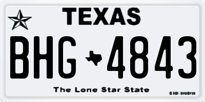 TX license plate BHG4843