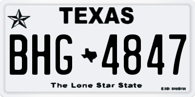 TX license plate BHG4847