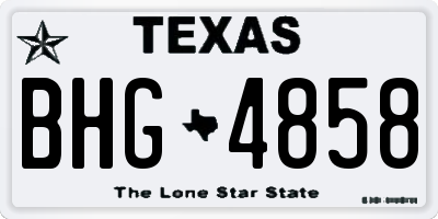 TX license plate BHG4858