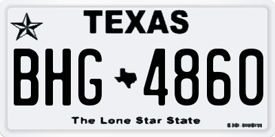 TX license plate BHG4860