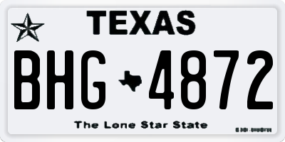 TX license plate BHG4872