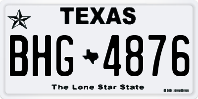 TX license plate BHG4876