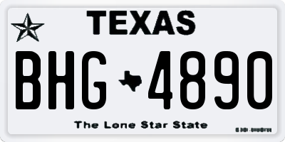 TX license plate BHG4890