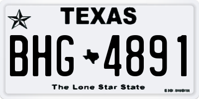 TX license plate BHG4891
