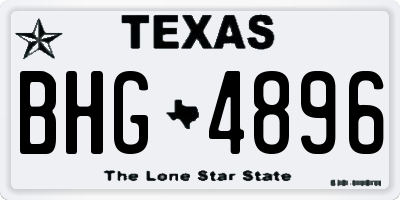 TX license plate BHG4896