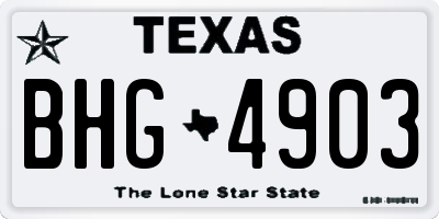 TX license plate BHG4903