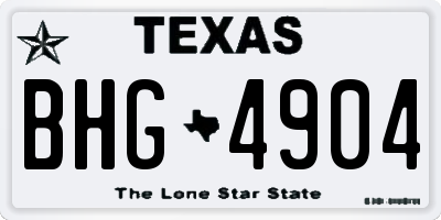 TX license plate BHG4904