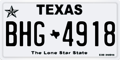TX license plate BHG4918