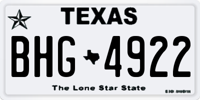 TX license plate BHG4922