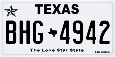 TX license plate BHG4942