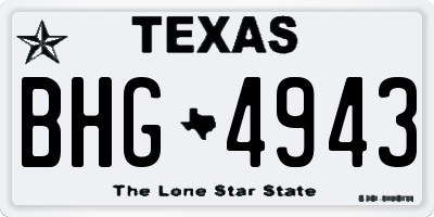 TX license plate BHG4943