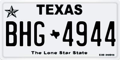 TX license plate BHG4944