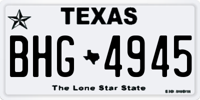 TX license plate BHG4945