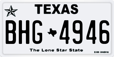 TX license plate BHG4946