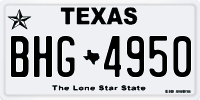 TX license plate BHG4950