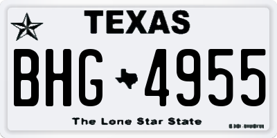 TX license plate BHG4955