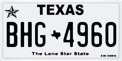 TX license plate BHG4960