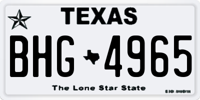 TX license plate BHG4965