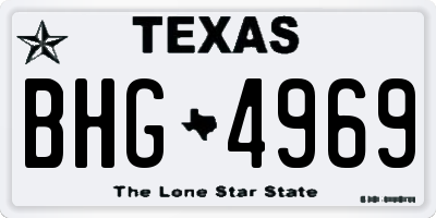 TX license plate BHG4969