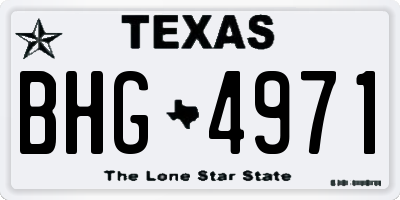 TX license plate BHG4971