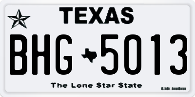 TX license plate BHG5013