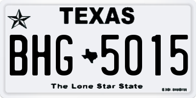 TX license plate BHG5015