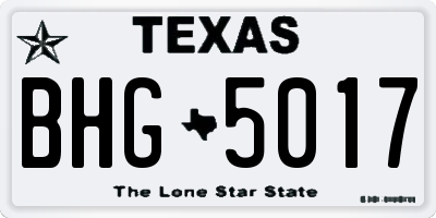 TX license plate BHG5017