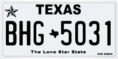 TX license plate BHG5031