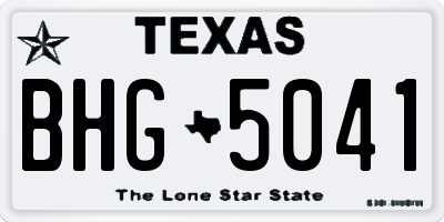 TX license plate BHG5041
