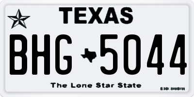 TX license plate BHG5044