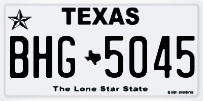 TX license plate BHG5045