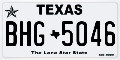 TX license plate BHG5046