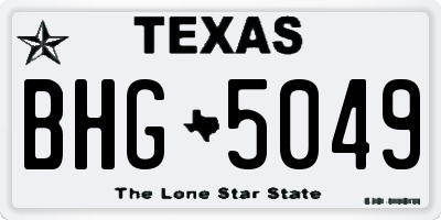 TX license plate BHG5049