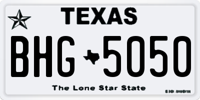 TX license plate BHG5050