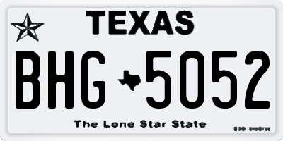 TX license plate BHG5052