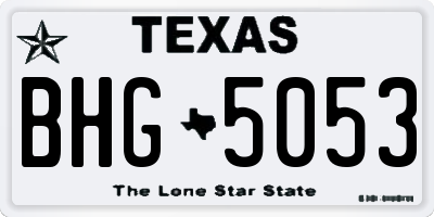 TX license plate BHG5053