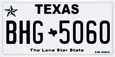TX license plate BHG5060