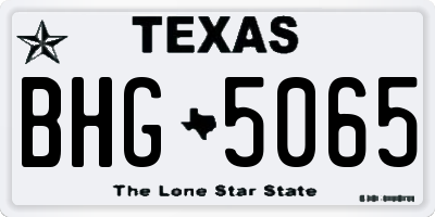 TX license plate BHG5065
