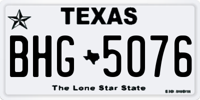 TX license plate BHG5076