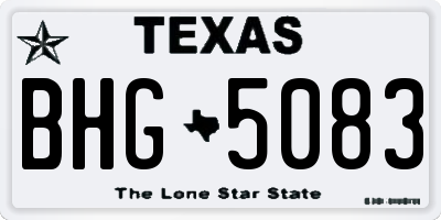 TX license plate BHG5083