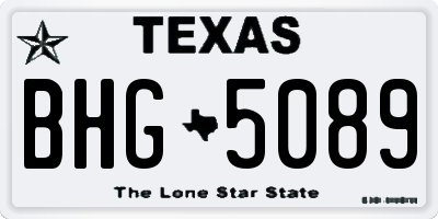 TX license plate BHG5089