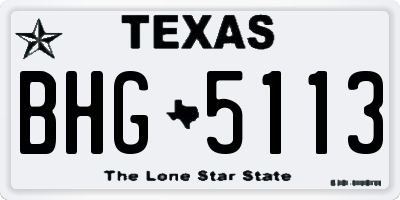 TX license plate BHG5113